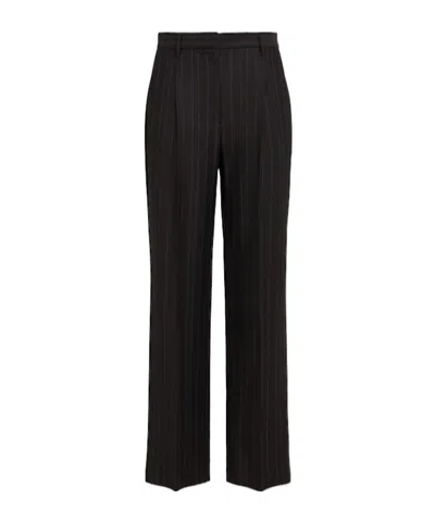 Brunello Cucinelli Pinstripe Wool Pants -  In Black