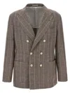 Brunello Cucinelli Deconstructed Blazer With Striped Pattern And Button Detailing