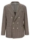 Brunello Cucinelli Deconstructed Blazer With Striped Pattern And Button Detailing
