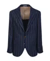 Brunello Cucinelli Pinstriped Single-breasted Blazer In Black