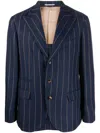 Brunello Cucinelli Pinstriped Single-breasted Blazer In Black