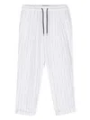 Brunello Cucinelli Pinstriped Straight-leg Trousers In White