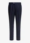 Brunello Cucinelli Pinstriped Tailored Pants In Blue