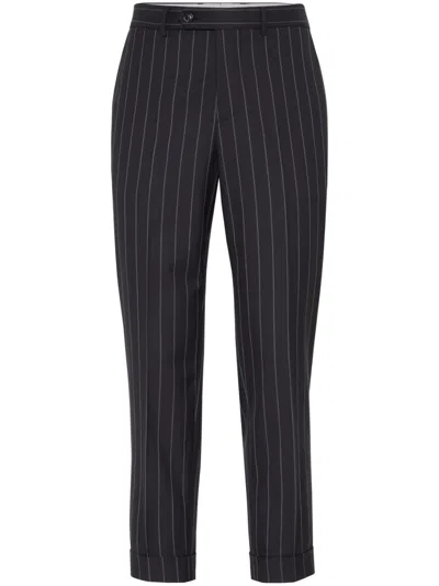 BRUNELLO CUCINELLI PINSTRIPED TAILORED TROUSERS