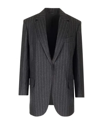BRUNELLO CUCINELLI BRUNELLO CUCINELLI PINSTRIPE SINGLE-BREASTED BLAZER