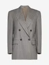 Brunello Cucinelli Blazer In Grey,brown