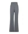 Brunello Cucinelli Pinstriped Wool Trousers In Gray