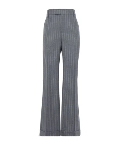 BRUNELLO CUCINELLI PINSTRIPED WOOL TROUSERS
