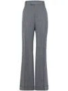 Brunello Cucinelli Pinstriped Wool Trousers In Green