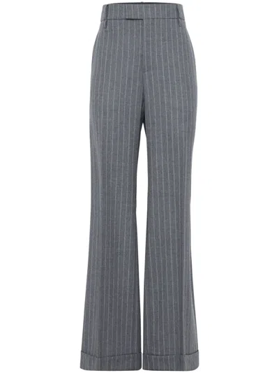 BRUNELLO CUCINELLI PINSTRIPED WOOL TROUSERS