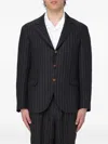 Brunello Cucinelli Pinstripe-pattern Blazer In Black