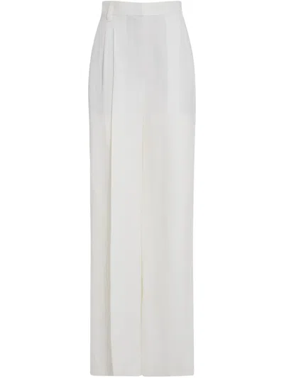 Brunello Cucinelli Pintuck Detailing Tailored Trousers In White