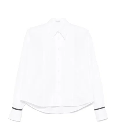 Brunello Cucinelli Pintuck-detailed Shirt In White