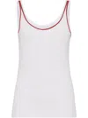 Brunello Cucinelli Jersey-tanktop Mit Paspeln In Weiss