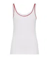 Brunello Cucinelli Women Cotton Top With Shiny Piping In White