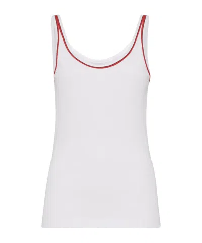 BRUNELLO CUCINELLI BRUNELLO CUCINELLI PIPED-TRIM RIBBED TANK TOP