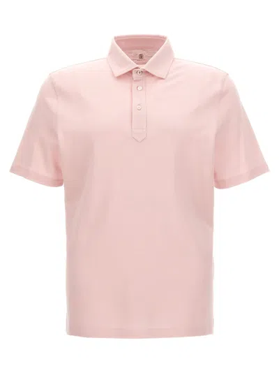 Brunello Cucinelli Piqu? Cotton Polo Shirt In Pink