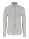 Brunello Cucinelli Piqu Cotton Shirt In Gray