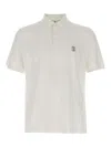 Brunello Cucinelli Ribbed Collar Short Sleeves Polo Shirt In White