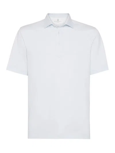 Brunello Cucinelli Piqu Polo With Shirt-style Collar In White