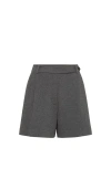 Brunello Cucinelli Techno Cotton Piqué Shorts In Lead