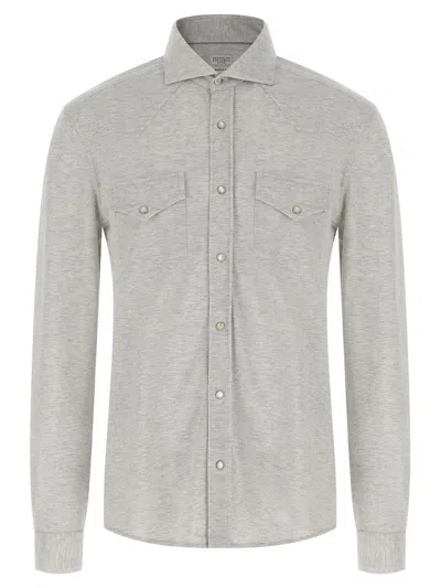 BRUNELLO CUCINELLI BRUNELLO CUCINELLI PIQUÉ COTTON SHIRT