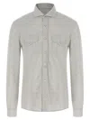 Brunello Cucinelli Cotton Shirt With Collar And Pockets In Gray
