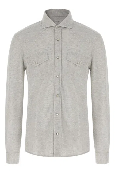 BRUNELLO CUCINELLI PIQUÉ COTTON SHIRT