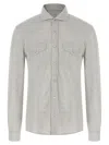 Brunello Cucinelli Cotton Shirt With Collar And Pockets In Gray