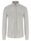 Brunello Cucinelli Cotton Shirt With Collar And Pockets In Gray