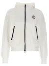 Brunello Cucinelli White Sweatshirt With Fixed Hood And Logo Patch On The Front In White