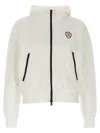 Brunello Cucinelli Hooded Sweatshirt With Ribbed Cuffs And Side Zip Pockets In White