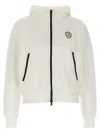 Brunello Cucinelli Hooded Sweatshirt With Ribbed Cuffs And Side Zip Pockets In White