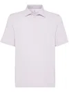 Brunello Cucinelli Cotton Piqué Polo Shirt In Purple
