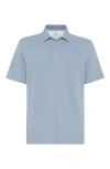 Brunello Cucinelli Cotton-piqué Polo Shirt In C9719 Blue