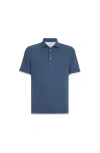 Brunello Cucinelli Piqué Polo Shirt In Blue