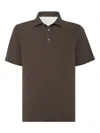 Brunello Cucinelli Piqué Polo Shirt In Brown