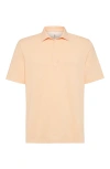 Brunello Cucinelli Piqué Polo Shirt In Melon