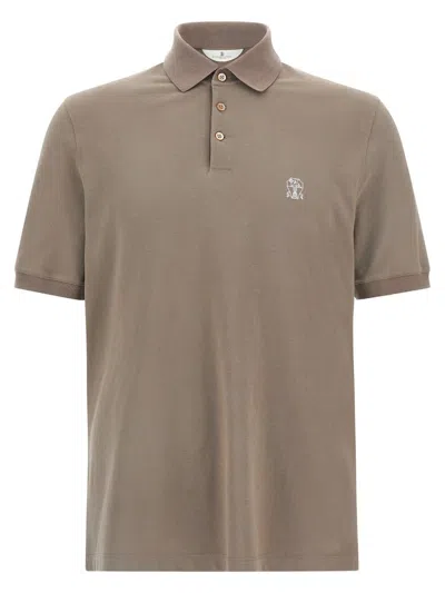 Brunello Cucinelli Piqué Polo Shirt In Multi