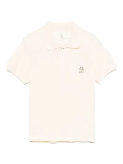 Brunello Cucinelli Kids' Piqué Polo Shirt In Neutrals