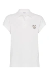 Brunello Cucinelli Polo Top With Cap Sleeves And Straight Hem In Off-white