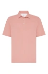 Brunello Cucinelli Piqué Polo Shirt In Pink Grapefruit