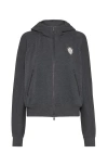 Brunello Cucinelli Pique Sweatshirt With Logo In Lead