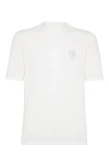 Brunello Cucinelli Cotton Jersey Crew Neck T-shirt With Logo In White