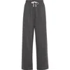 Brunello Cucinelli Pique Track Trousers In Lead