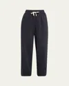 Brunello Cucinelli Piquet Fleece Wide-leg Pull-on Tennis Pants