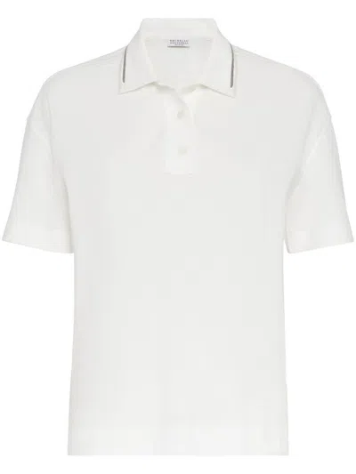 BRUNELLO CUCINELLI BRUNELLO CUCINELLI PIQUET POLO SHIRT WITH MONILI