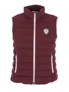 Brunello Cucinelli Logo Quilted High Collar Sleeveless Jacket In Burgundy