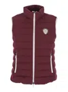 Brunello Cucinelli Logo Quilted High Collar Sleeveless Jacket In Burgundy