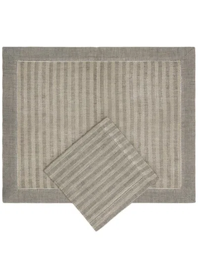 Brunello Cucinelli Placemat And Napkin Set In Grey